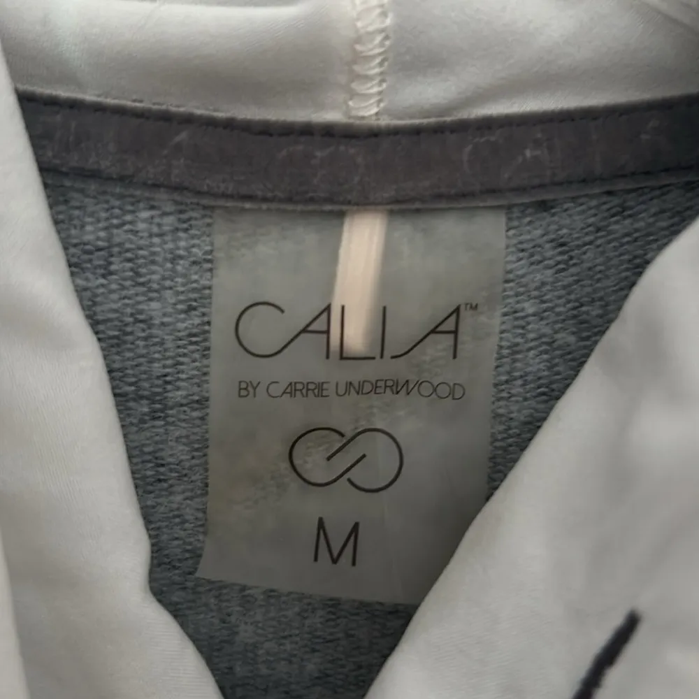 CALIA mixed media hoodie gray and cream Size M - Image 4