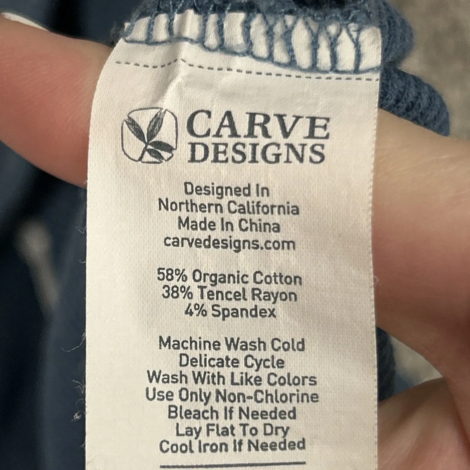 Carve Designs Pajama Lounge Set Womens Large Blue White Stars Long Sleeve - Image 5