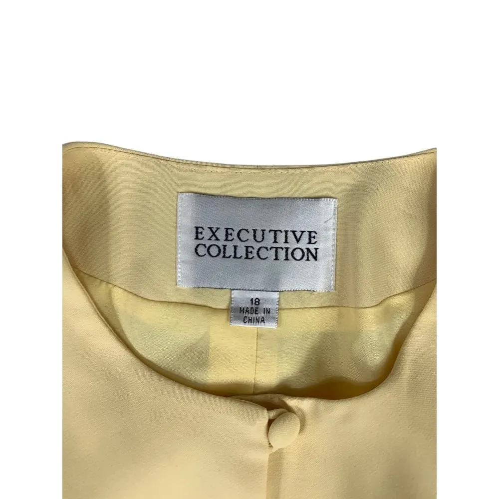 Executive Collections Women’s Canary Yellow Skirt Set Size 18 - Image 3