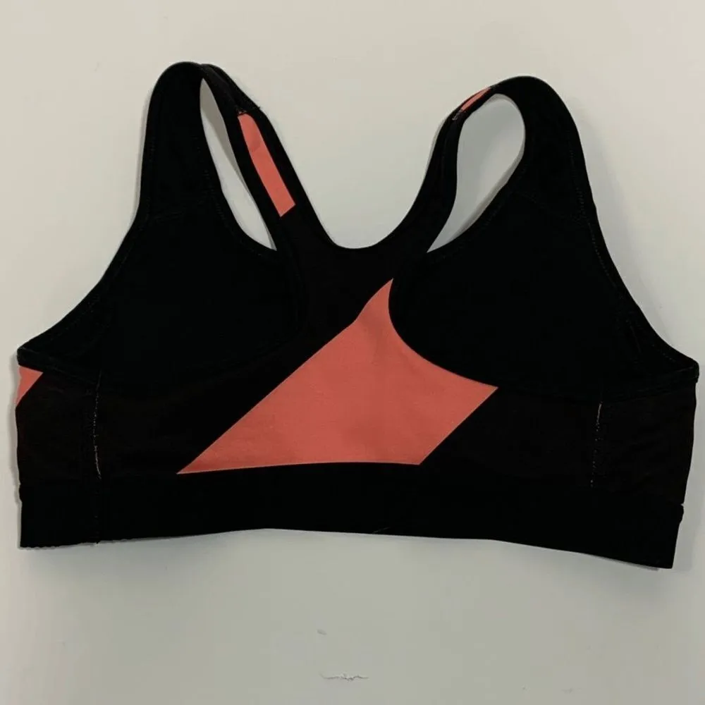 Nike Pro Dri-Fit Women's Black Colorblock Stripes Racer Back Sports Bra Small - Image 2