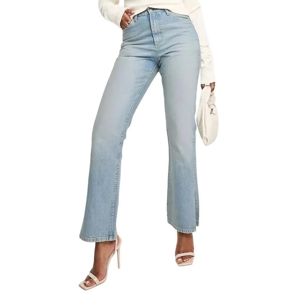 ASOS Design 90s Straight Jean in Light Blue with Split, Size 28X30​​​ - Image 6