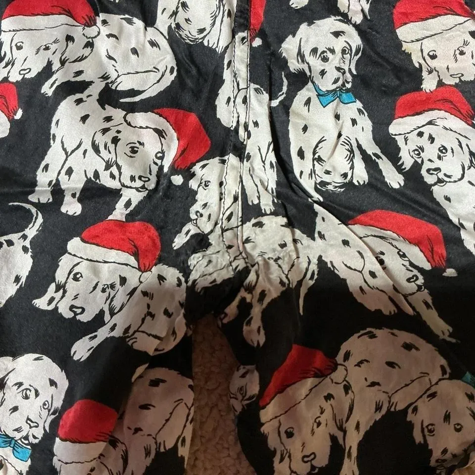 ADDICTION Mens Black Dalmatian Santa Hat Pajama Lounge Shorts 100% Silk - Image 6