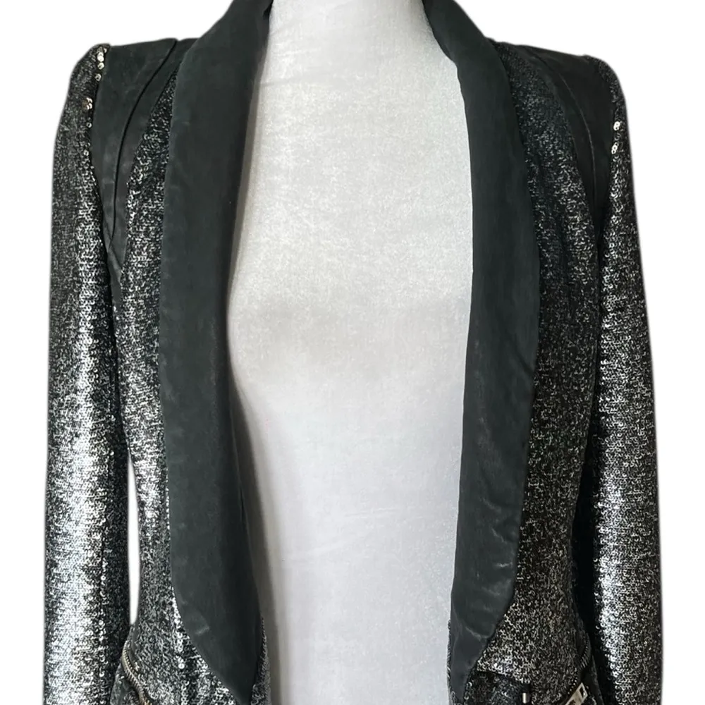 IRO Metallic Silver and Black Blazer - Image 2