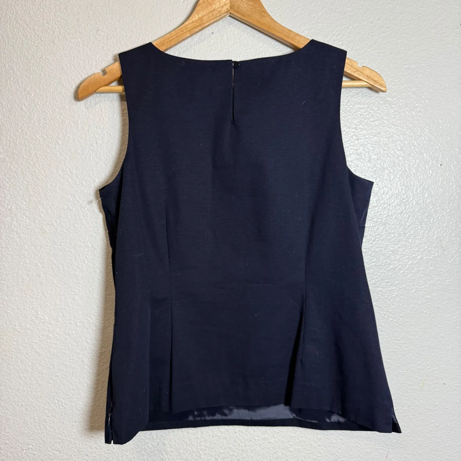 Talbots RSVP Faille Sequin Beaded Jewel Insect Top - Navy - NWT - Size 4P - Image 8