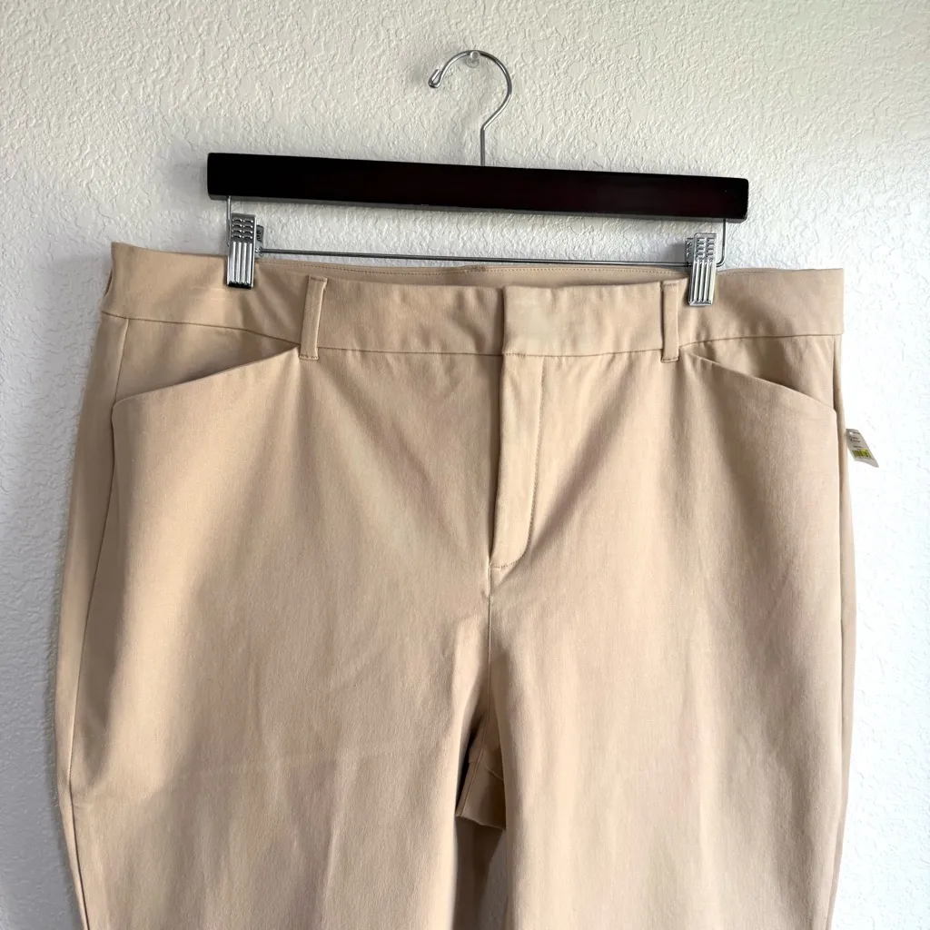 NEW Old Navy Womens Pants Beige Pixie High Rise Stretch Pockets Size 20 - Image 3