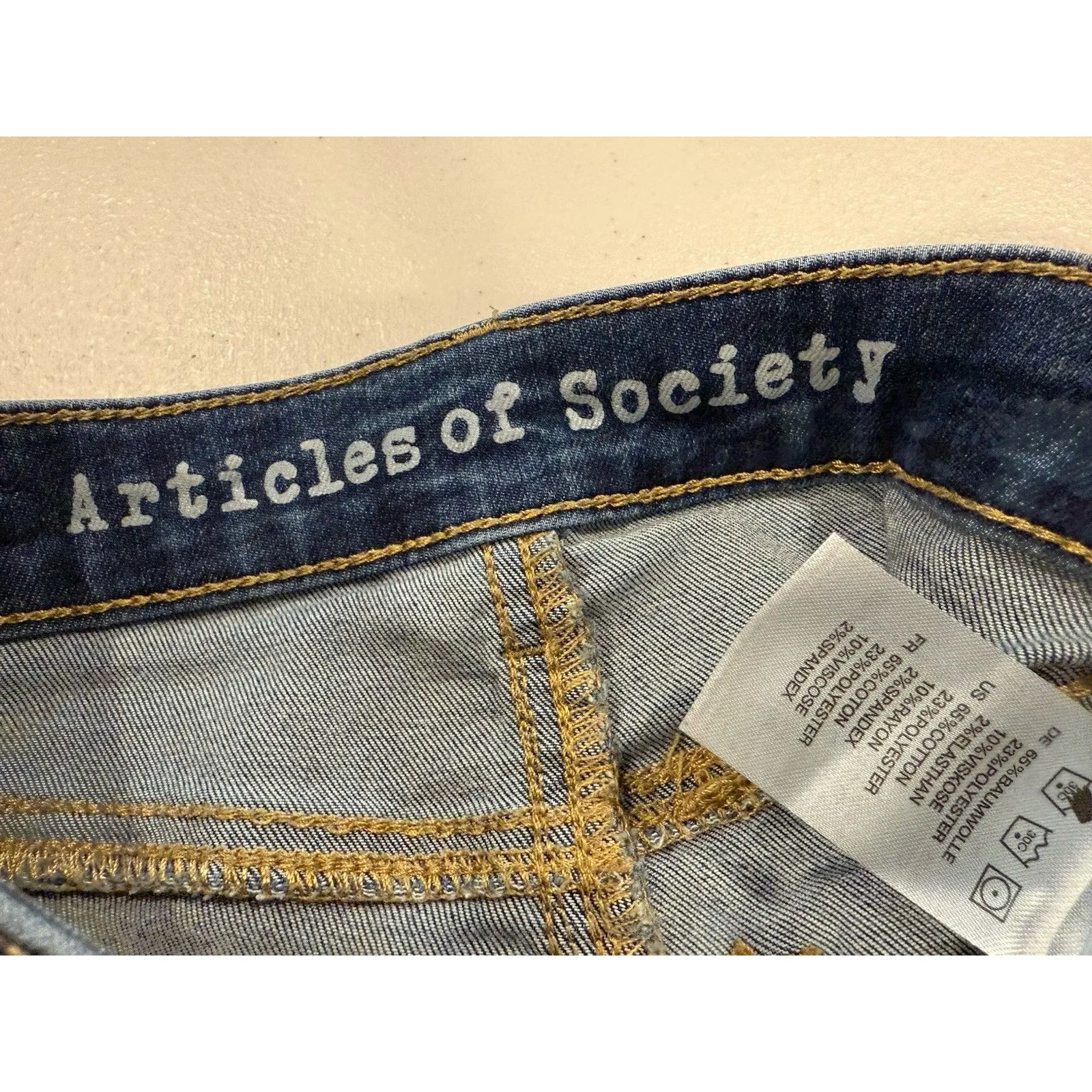 Articles of Society Jeans Women 26" Distressed Skinny Punk Stretch Travel Grunge - Image 3