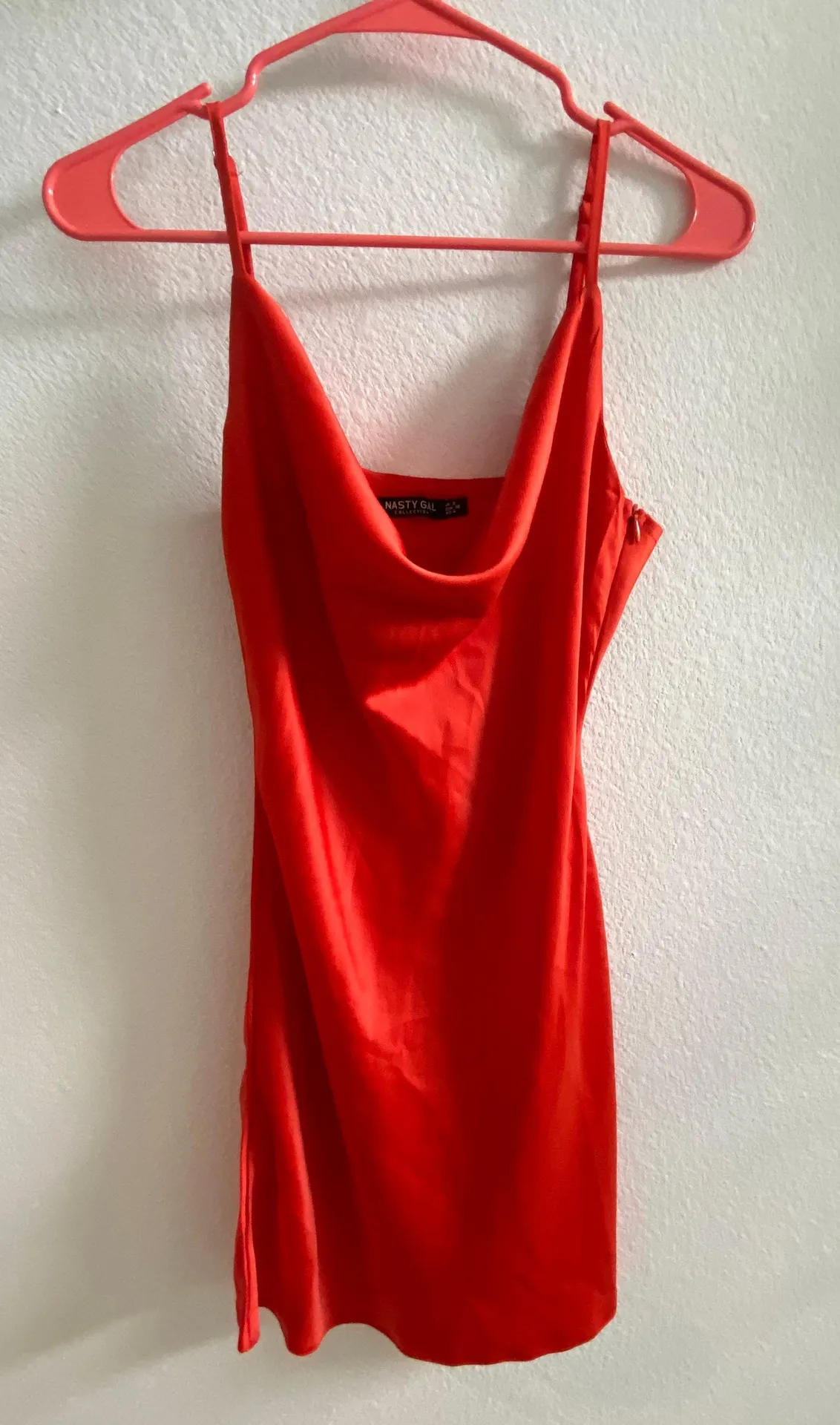 Satin Cowl Neck Mini Dress - Image 2