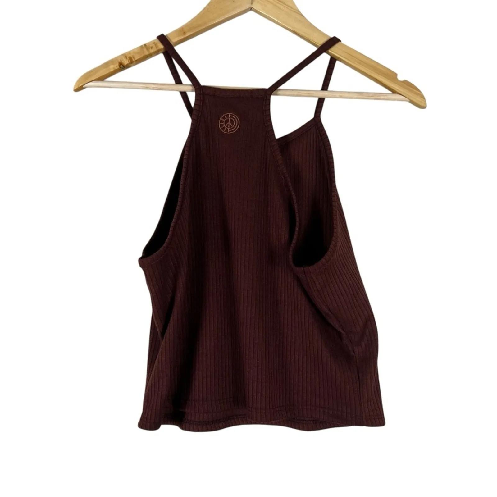 Earthbound Tank Top Womens XXL Brown Ribbed High Neck Sleeveless Knit Minimalist - Image 2