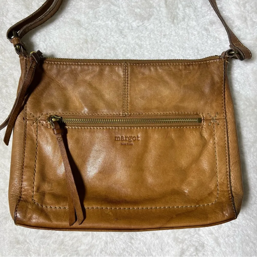 Margot Tan Leather Crossbody Bag - Image 2