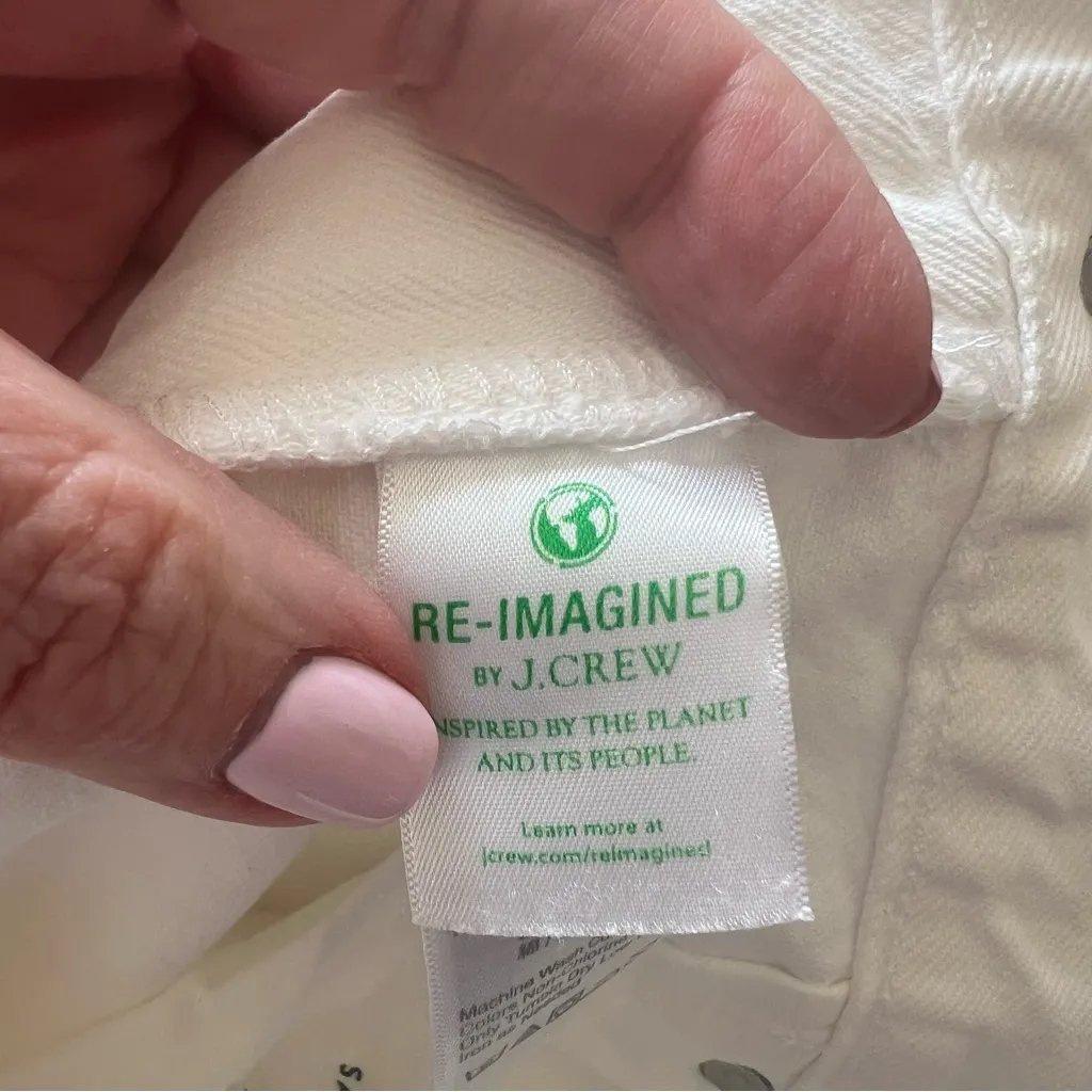 NWT J. Crew Point Sur White Denim Jeans Women’s Size 32 Shoreditch Strai… - Image 7