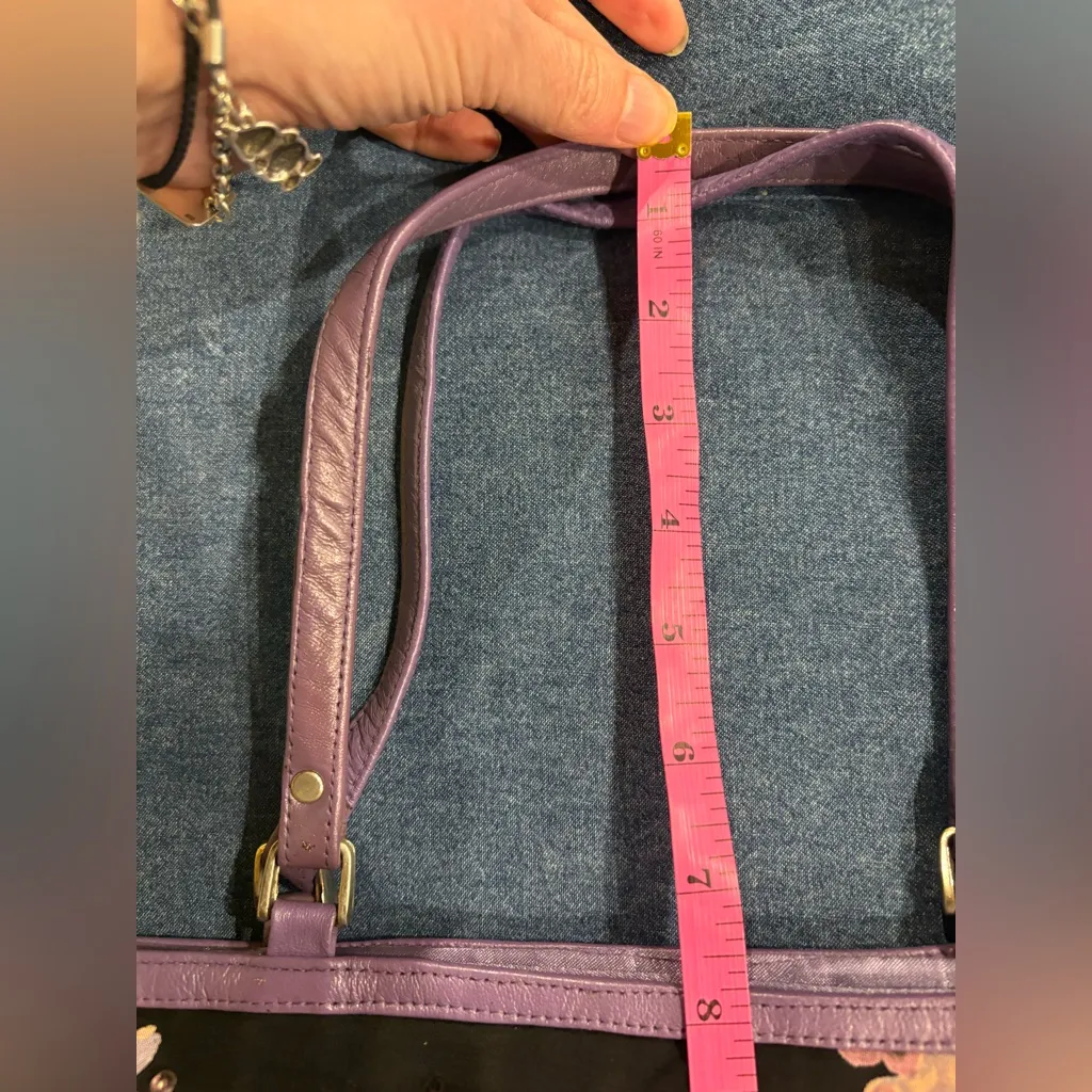 Christiana Lapetina vintage beaded lilac silk bag satchel tote black purple - Image 3