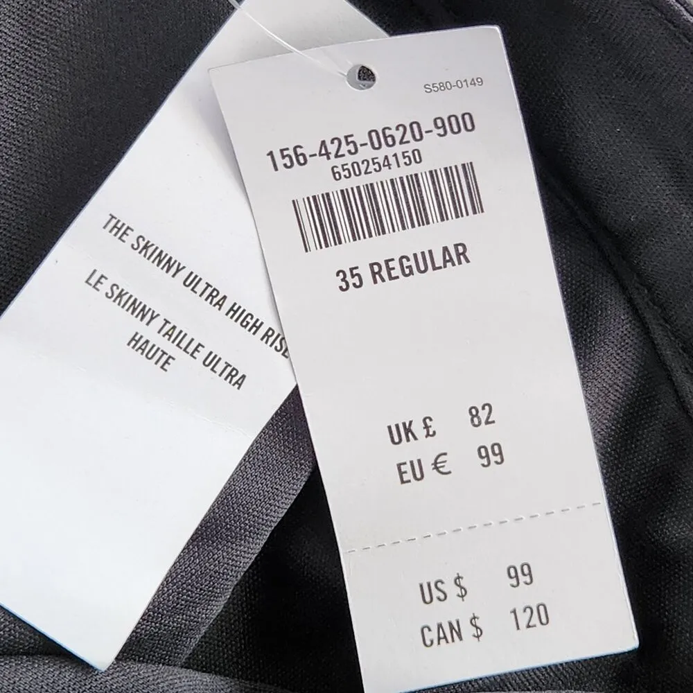 Abercrombie & Fitch Skinny Ultra High Rise Faux Leather Split Hem Pants 35 / 20 - Image 4