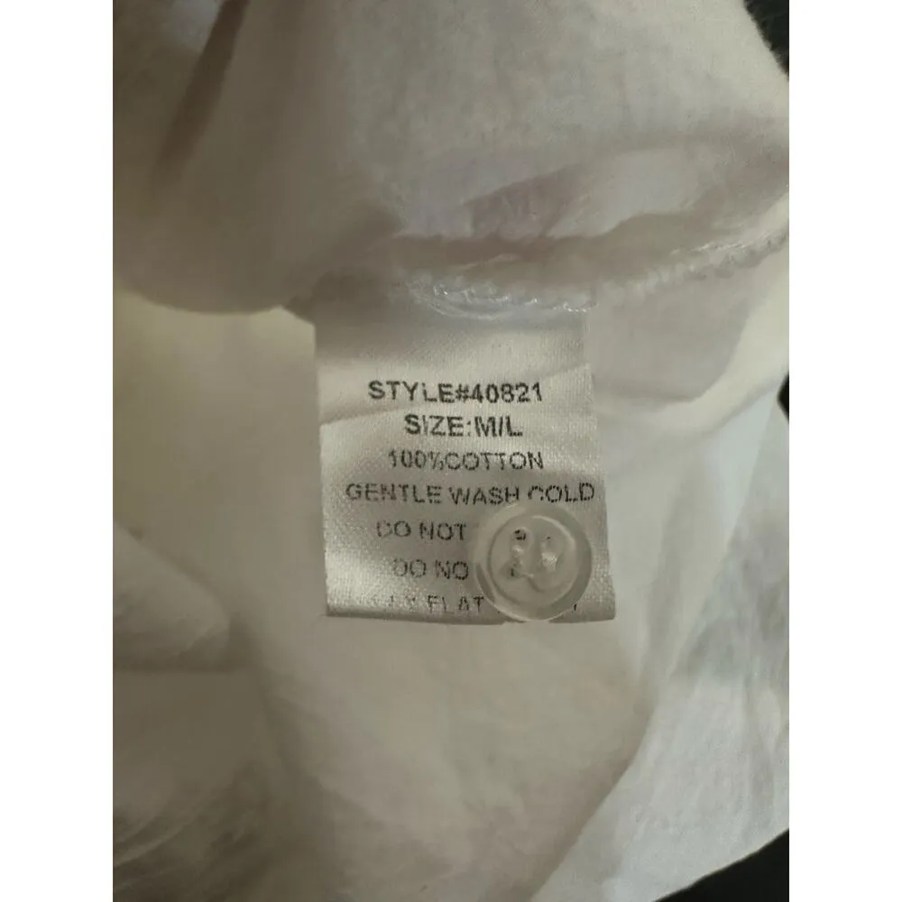 Oversized Sheer White Button Down Women Medium/Large Beachy Trip Resort Coverup - Image 3