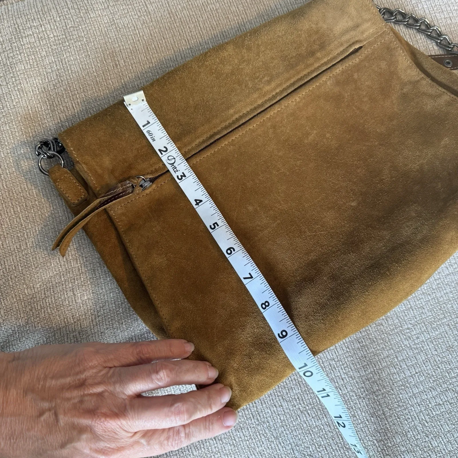 Longchamp Paris Rocks Suede Bag Bronze Boho Festival Quiet Luxury Western Leathe - Image 16