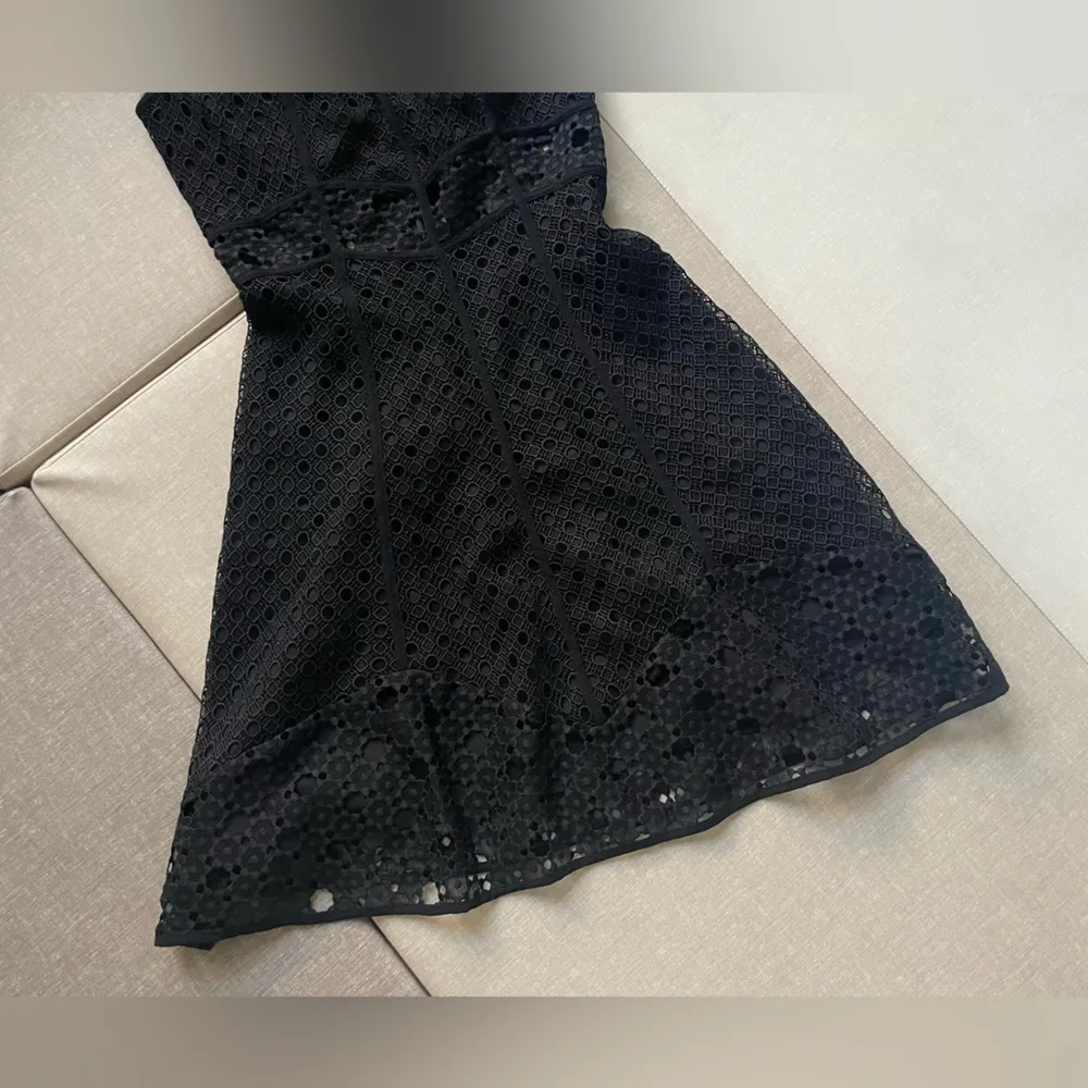 Classic Black Lace Mini Dress - Image 3