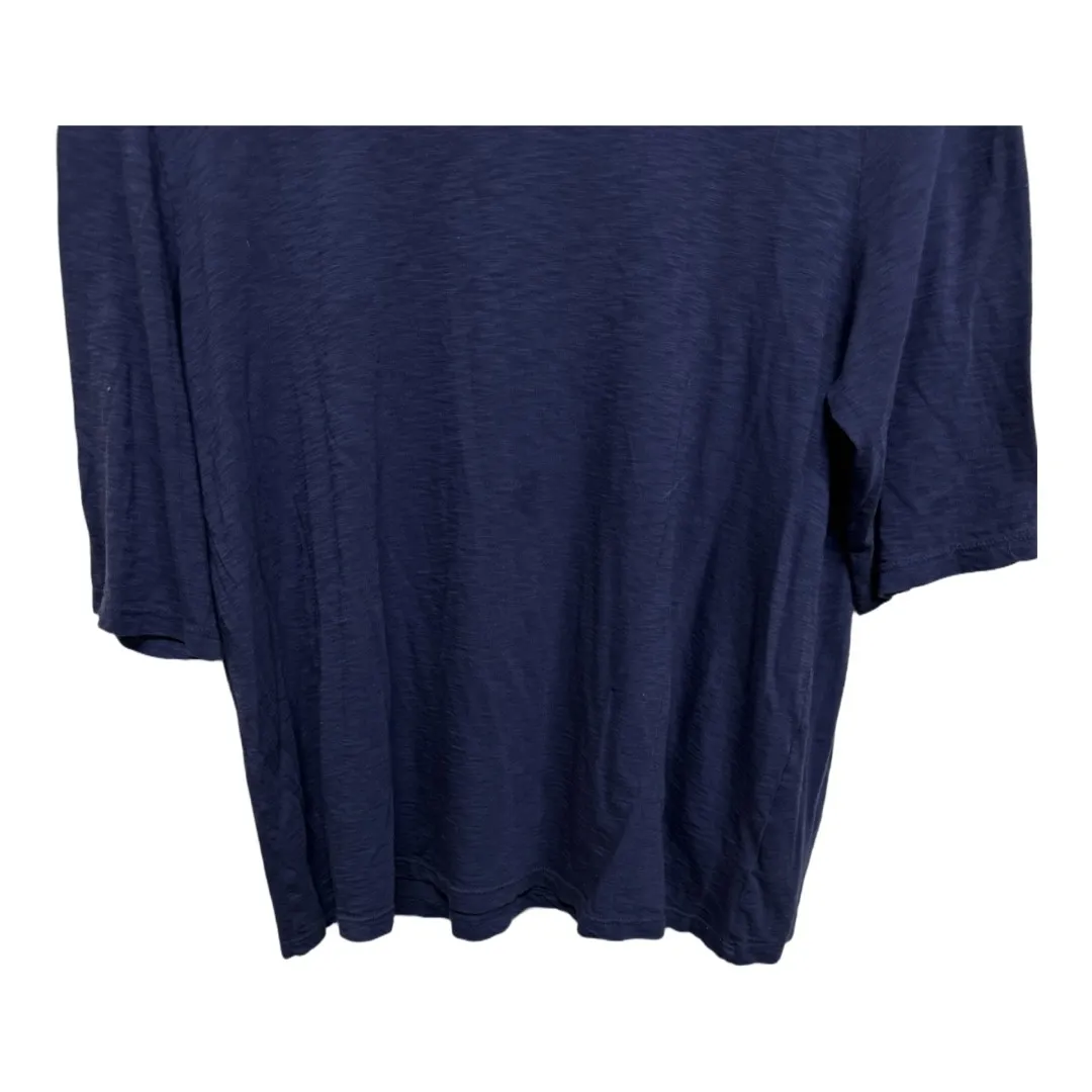 Michael Stars Blue Oversized Fit Supima Cotton TShirt One Size Flowy Slub Top - Image 4