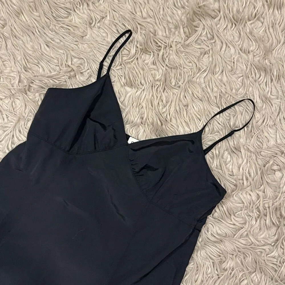 Open Edit Taffeta Pleated Sleeveless Minidress in Black size medium - Image 3