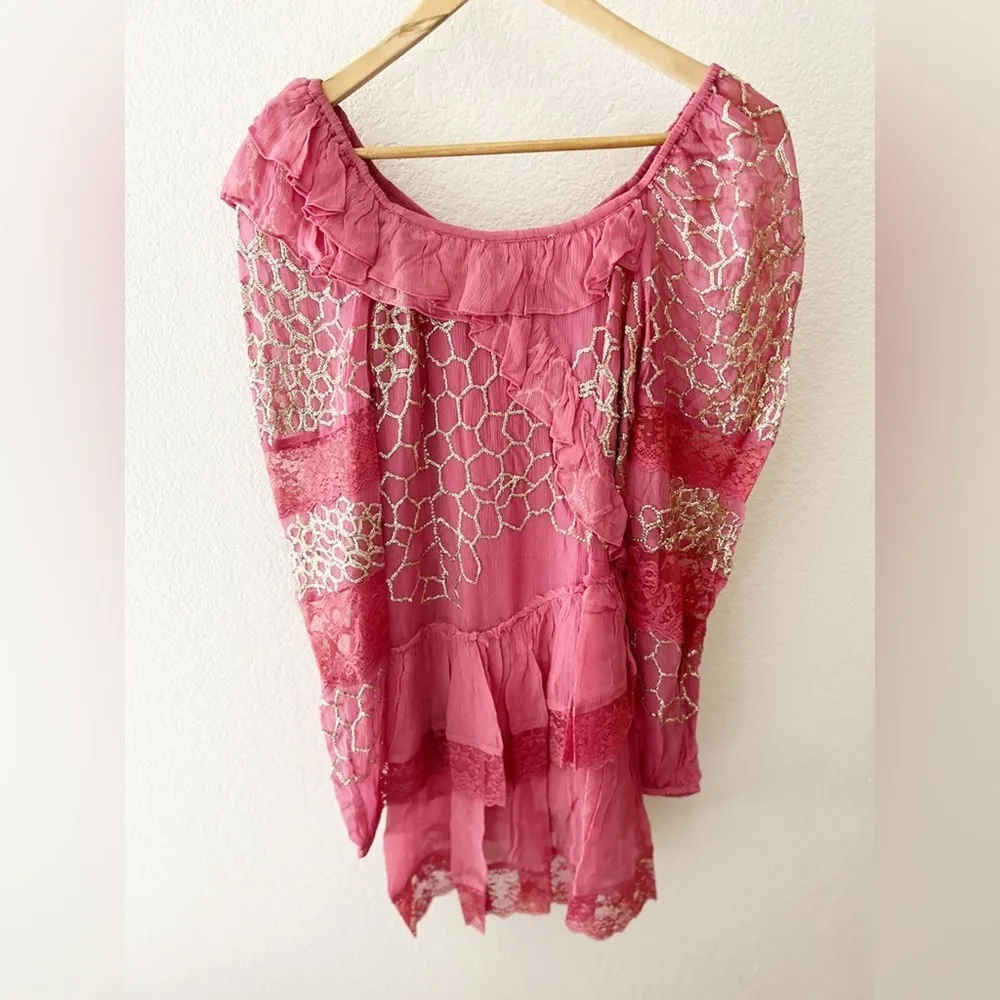 NWT LoveShackFancy Wild Rose Angora Lace Sequin Mini Dress Size 0 - Image 9