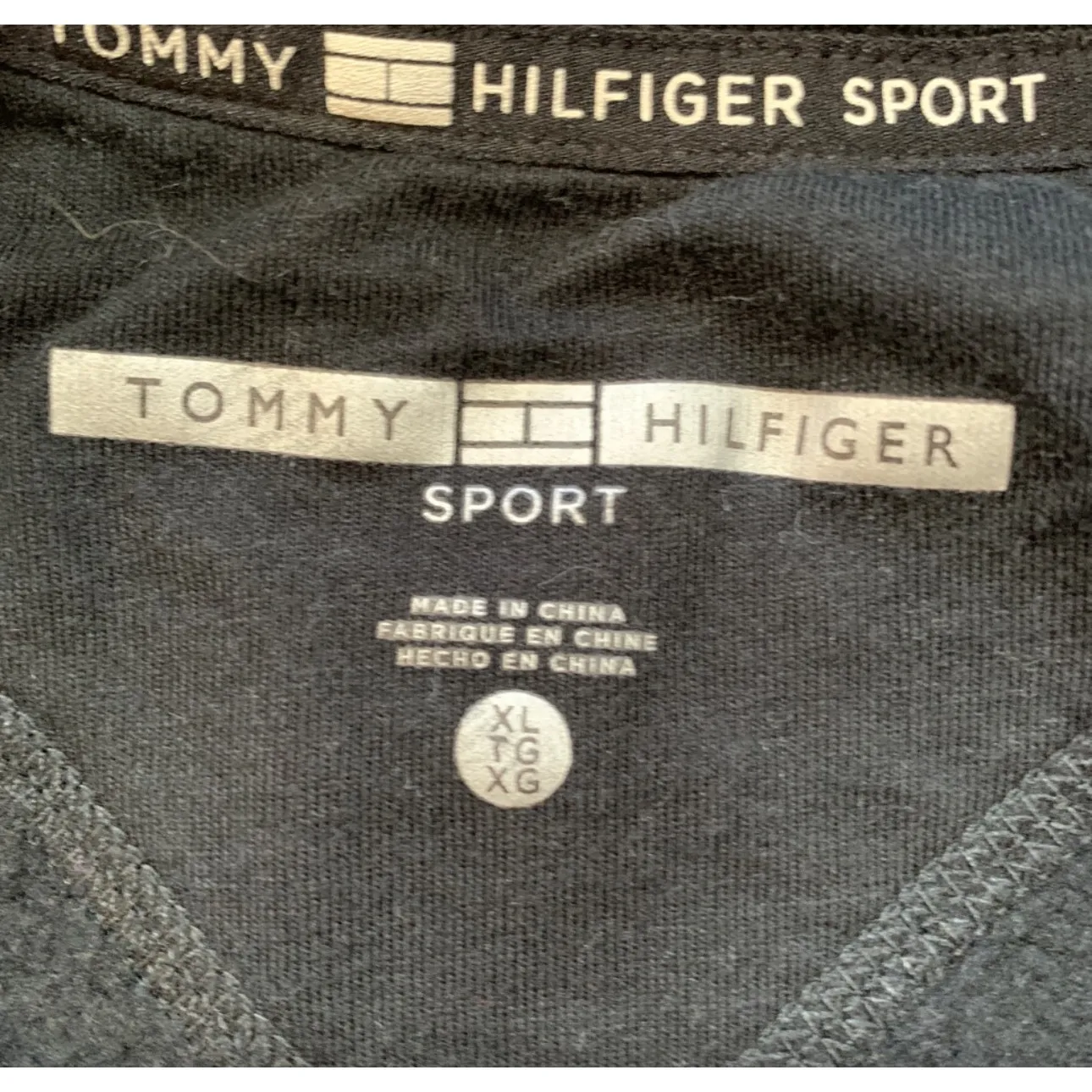 Tommy Hilfiger Sport Black Logo Sweatshirt Boxy Cropped Crewneck XL Cozy Lounge - Image 9
