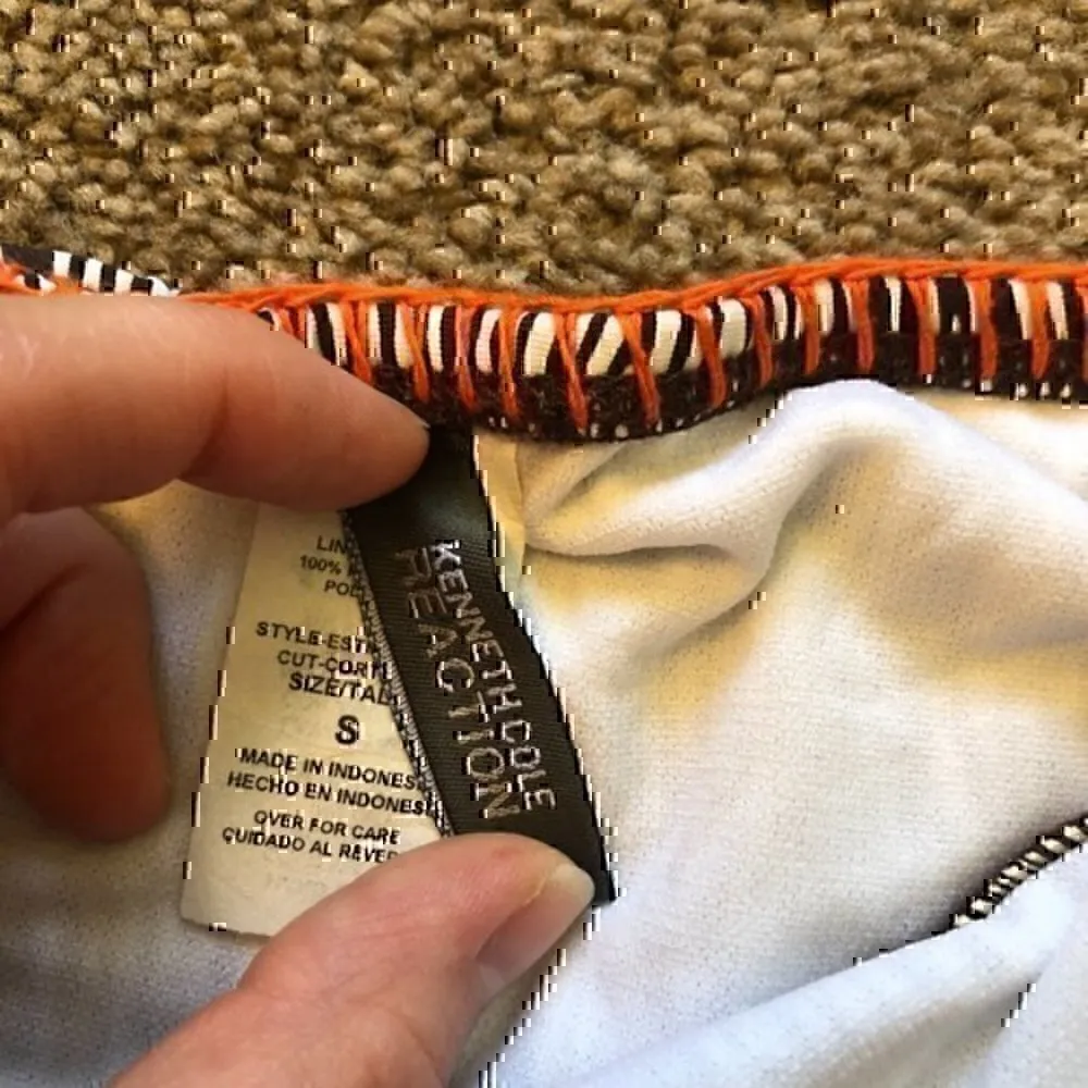 NEW NWT KENNETH COLE REACTION Brown White Zebra Hipster Swim Bikini BOTTOM Small - Image 5