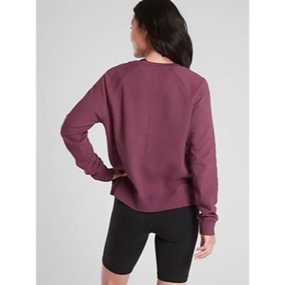 Athleta Women’s Sundown Crewneck Sweatshirt size XXS Antique Burgundy - Image 4