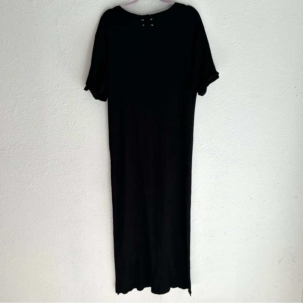 Free People X Vintage Souls Rose Thermal Maxi Dress Size Xs Black Oversized - Image 6