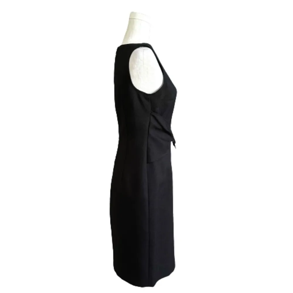 David Meister Dress Black Sleeveless Bow Waist Sheath Cocktail Dress Size 4 - Image 4