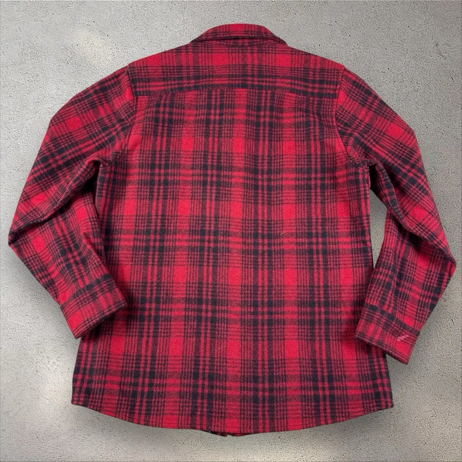 Vintage Woolrich Buffalo Plaid Wool Jacket Women's Small Light Shacket Red - Image 2