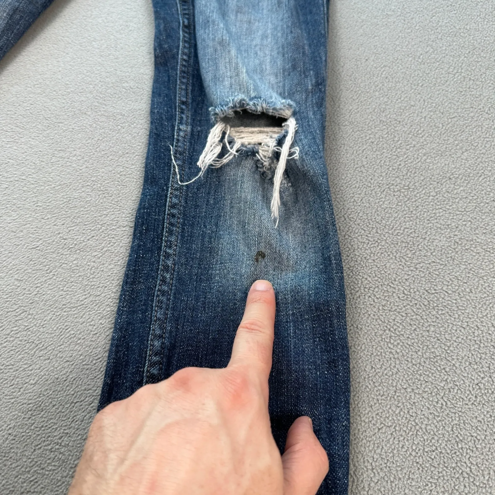 Eunina Jeans 1 26 Maxwell Low Rise Skinny Blue Distressed Ripped Slim Denim - Image 6