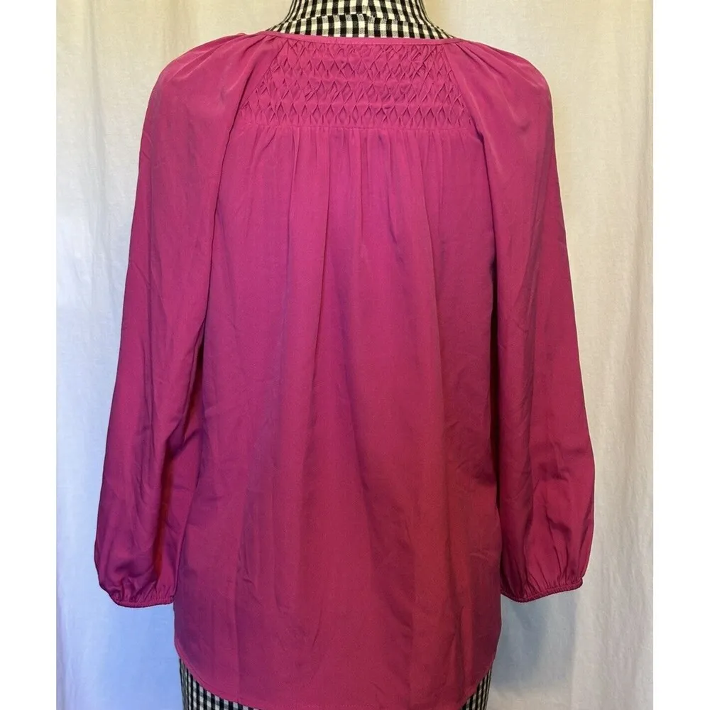 Anthropologie Daniel Rainn Austen 3/4 Sleeve Smocked Blouse Pink Size XS NWT - Image 3