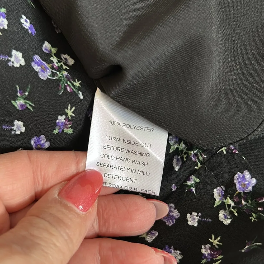 White Fox Marina Mini Dress Black Floral - Image 11