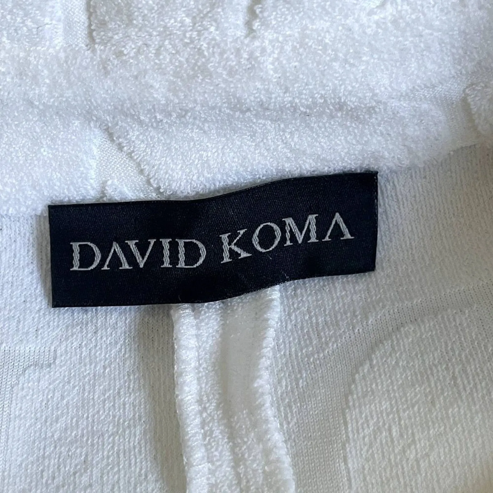 David Koma Crystal Embellished DK Intarsia Terry Logo Midi Dress White Size US 6 - Image 12