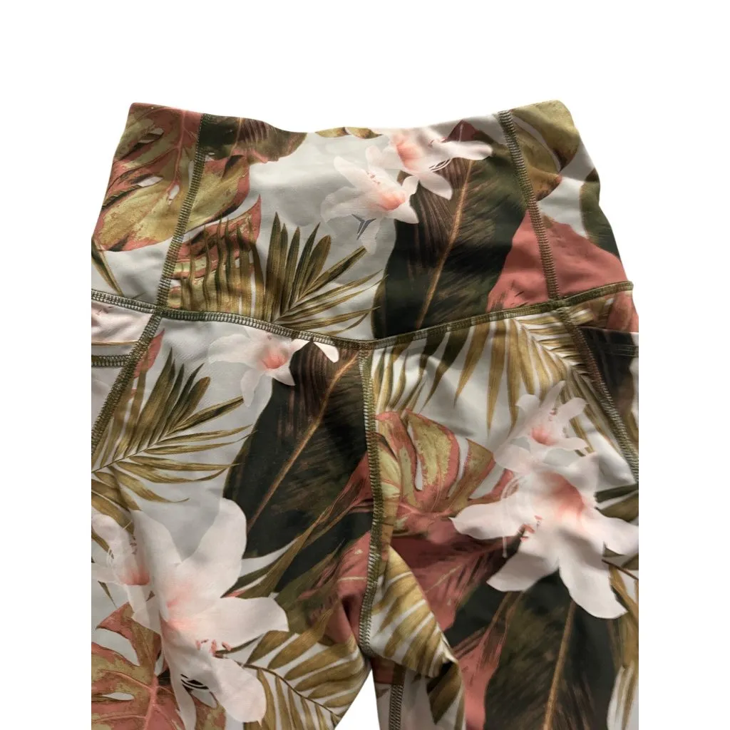 OLD NAVY Active Powersoft Floral Tropical Bike Shorts Size Small - Image 4