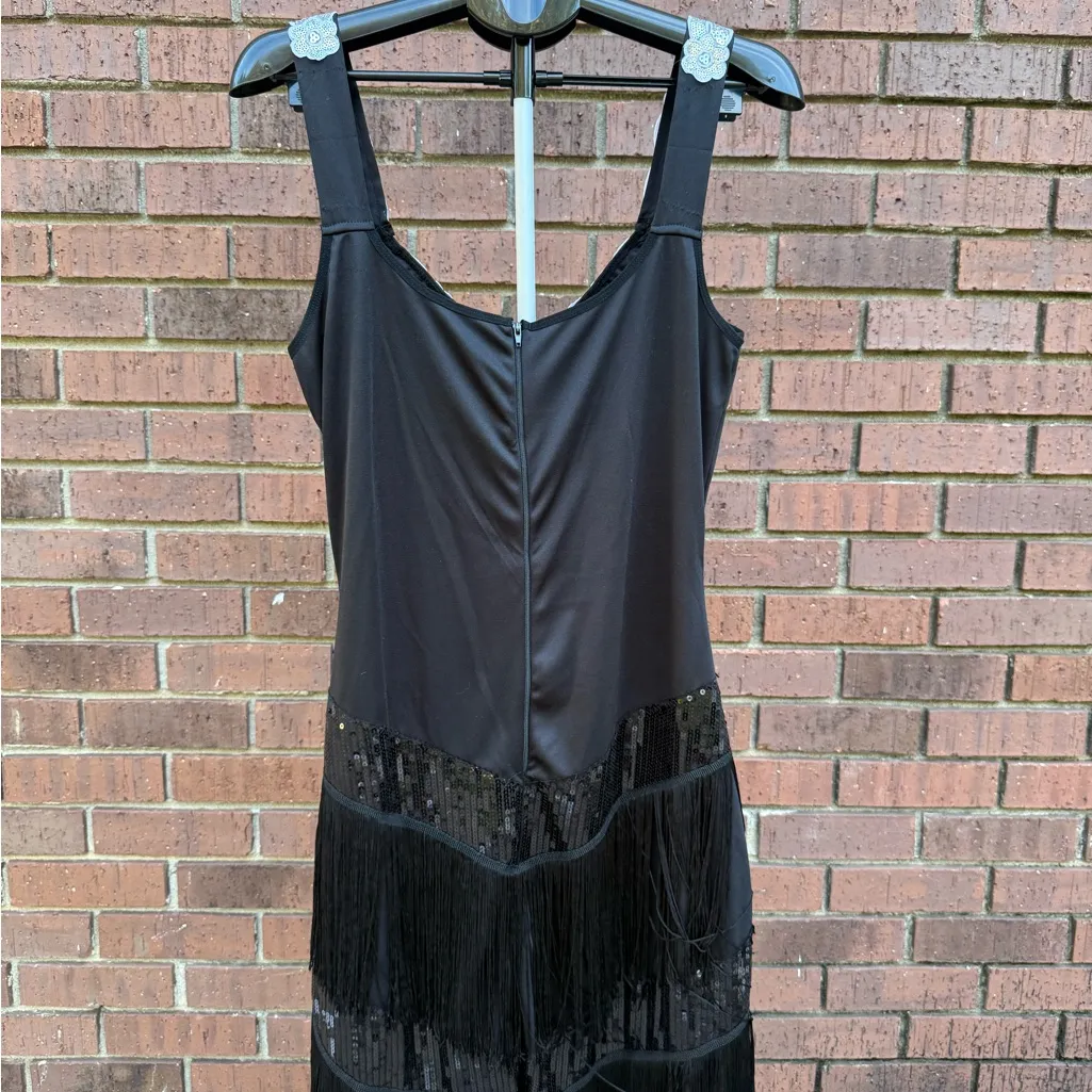 Leg Avenue Glamour Flapper Halloween Costume Dress Black Silver Plus Size 1X-2X - Image 9