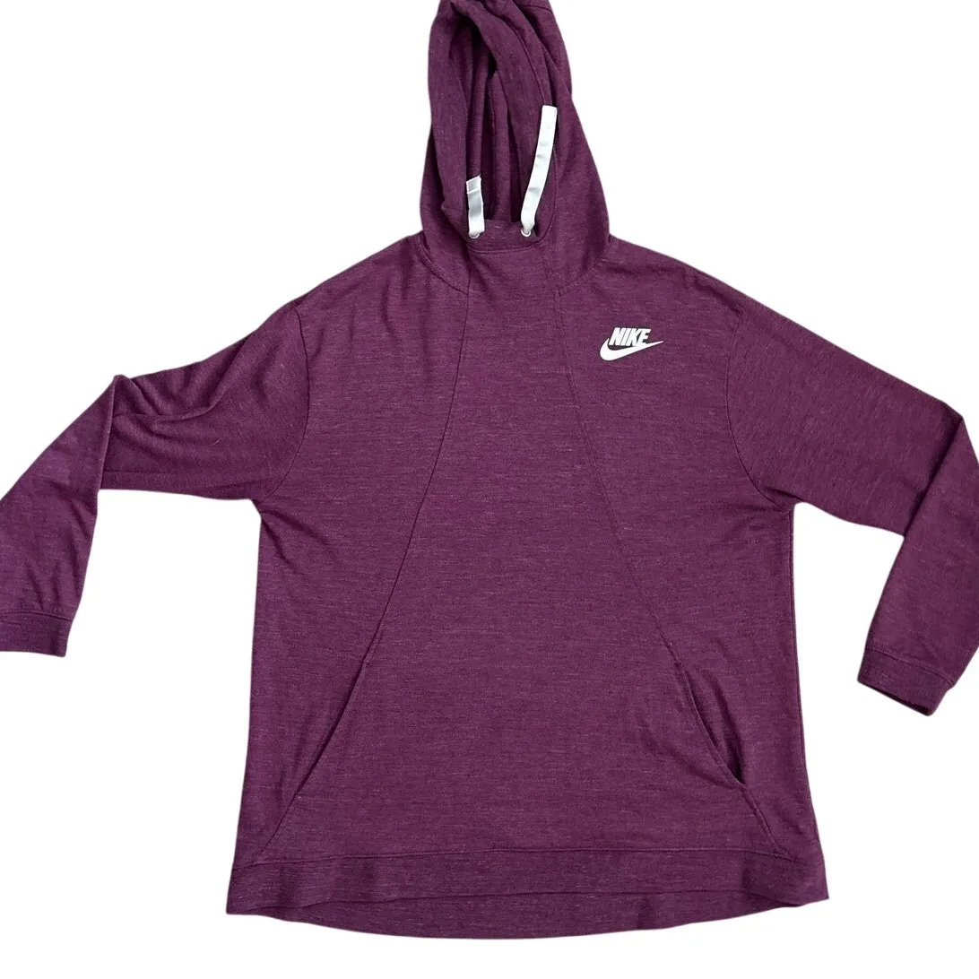 Nike High Neck Pullover Front Kangaroo Pocket Pullover‎ Hoodie Purple Size XL - Image 5
