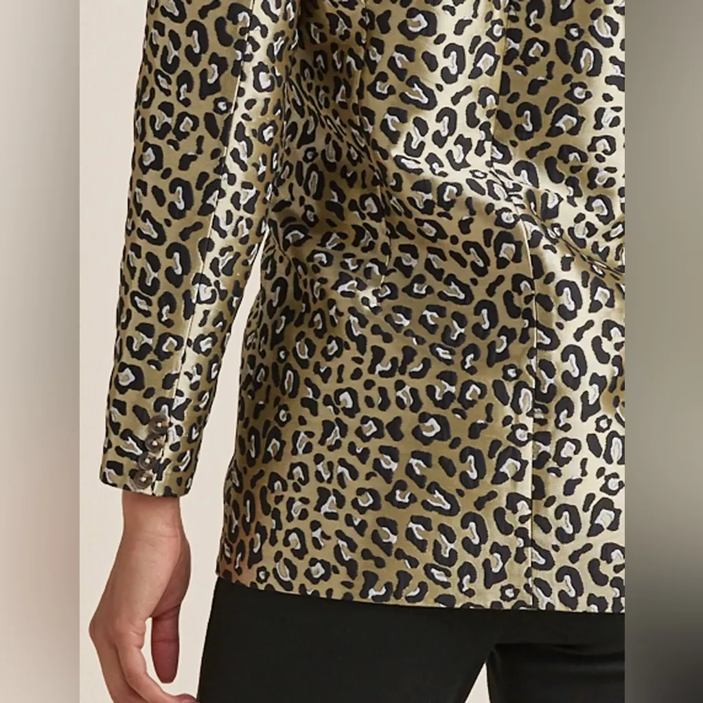 NEW VENUS Leopard Jacquard Blazer COLOR  Black & Gold - Image 4