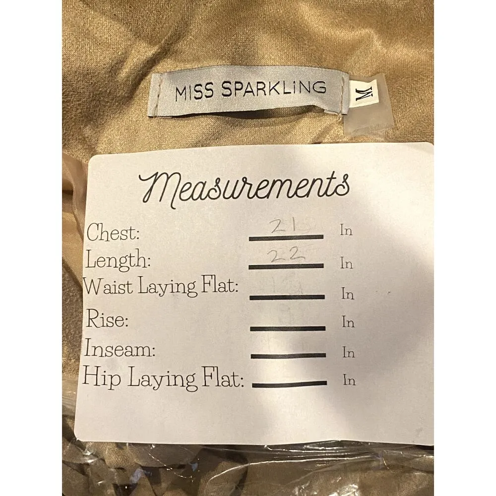 NEW! Western Fringe Soft Faux Suede Open Style Lined Jacket Coat M Light Tan Size M - Image 6