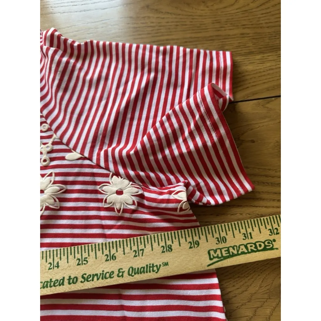 Woman Within Shirt Size 4X ‎ Scoop Neck-Embroidered 34/36 Striped Career Beach - Image 5