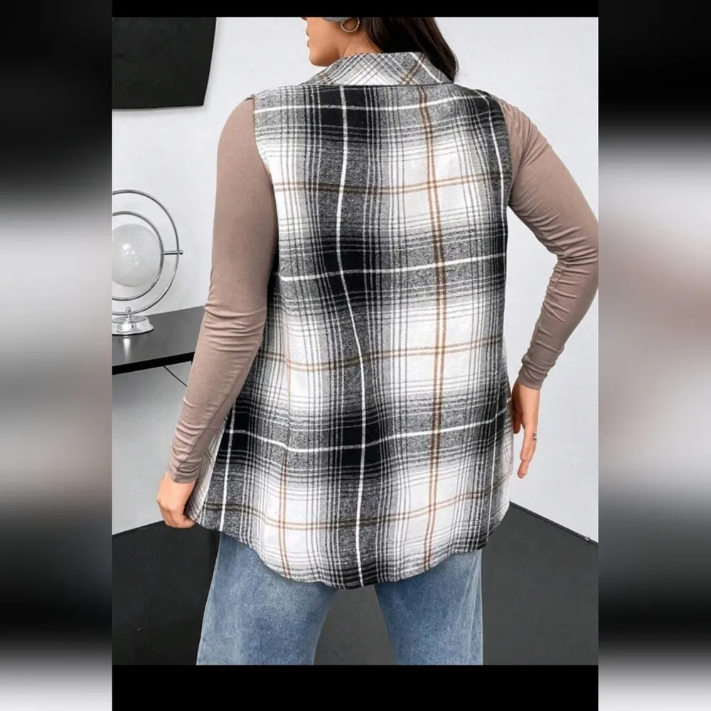 SHEIN Plaid Button Up VEST - Image 3