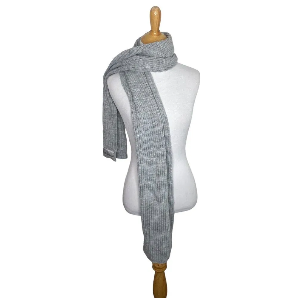 Victoria's Secret Pink Gray Scarf One Size Womens 66 in x 8 in - Image 6