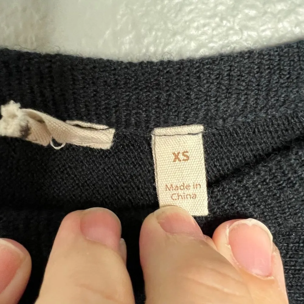 Soft Surroundings Black Tunic Sweater Split Hem Scoop Neck High Low Oversized XS - Image 2