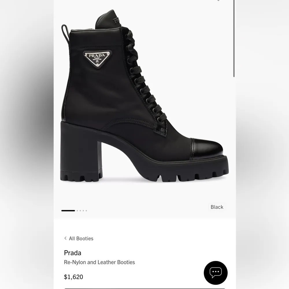 New Prada Re-Nylon and Leather Booties in Black Nero 39 - Image 2