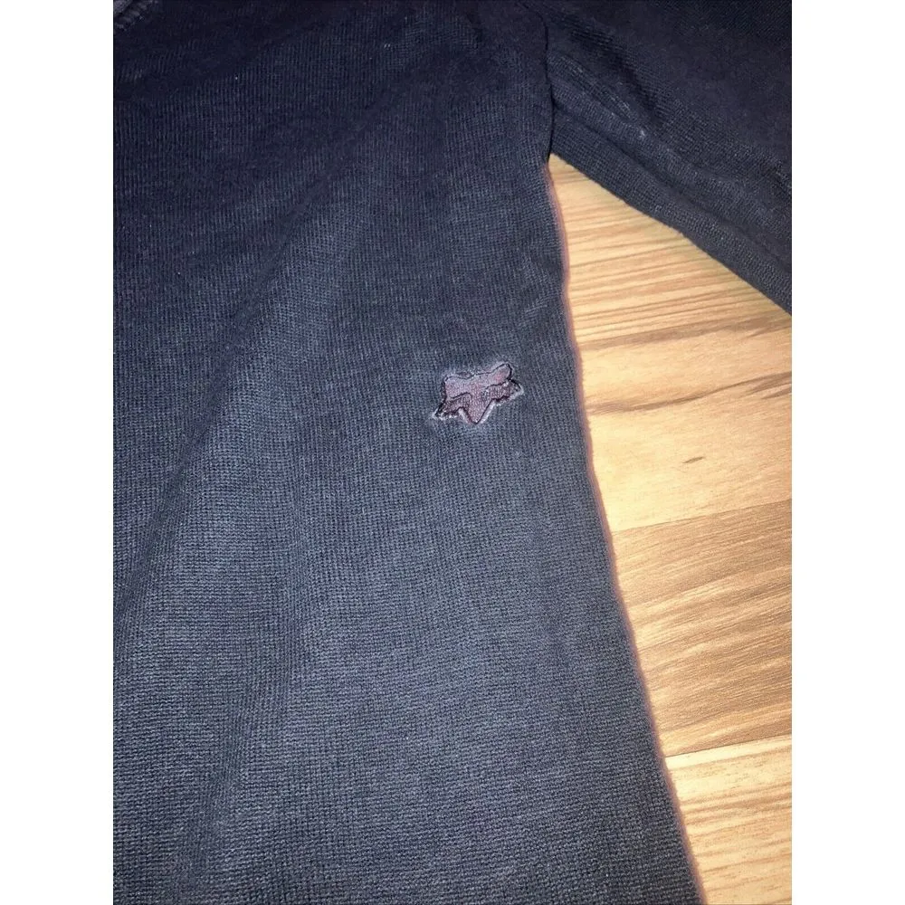 Fox Racing Pullover Womans L large Black Sheer‎ Long Sleeve Tight V Neck - Image 5