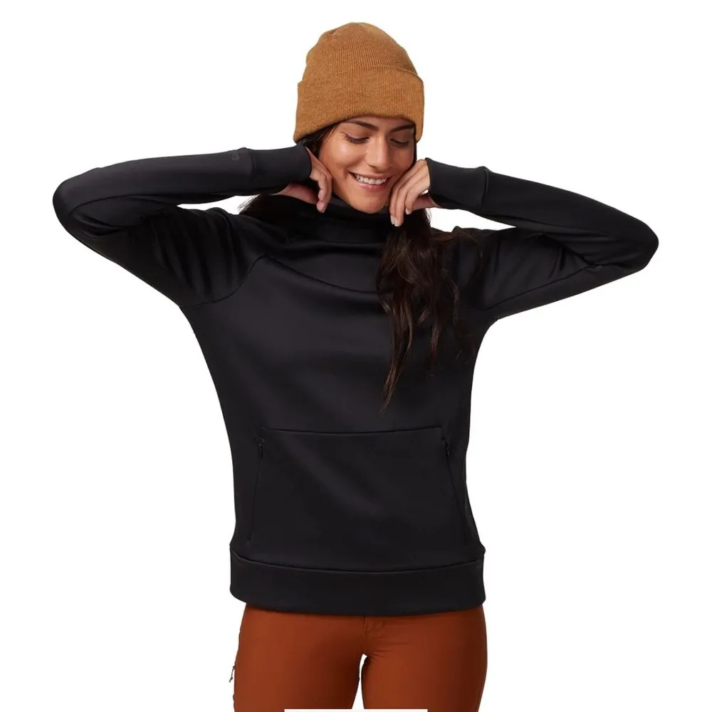 Back Country hoodie pullover pocket small olive green thumb holes snug fit - Image 12