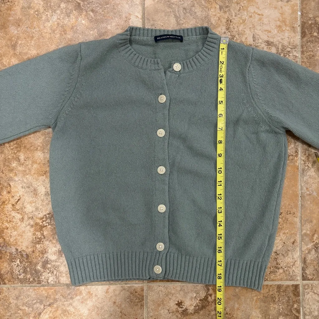 Brandy Melville Teal Green Wool Cardigan - Image 4