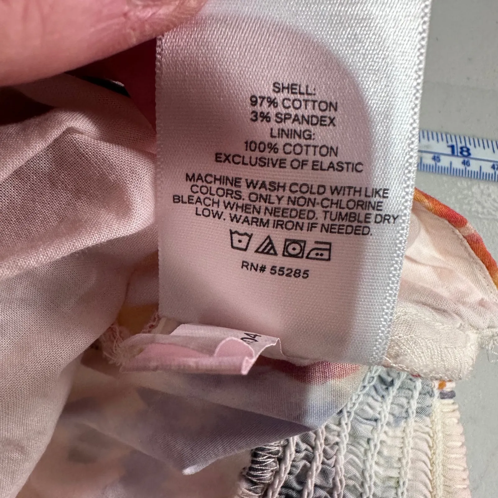 Express Floral Ruffle Sleeve V Neck Ruched Blouse Top Womens XS Pink Blue Orange - Image 5