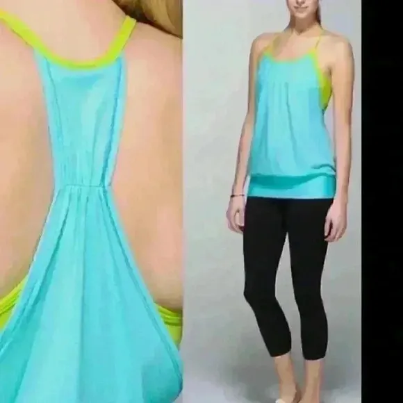 Lululemon teal and green tank size 2 - Image 2
