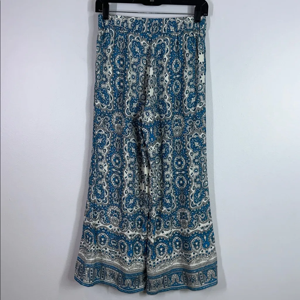 Anthropologie featherbone talese paisley print wide leg pants size 0 - Image 4
