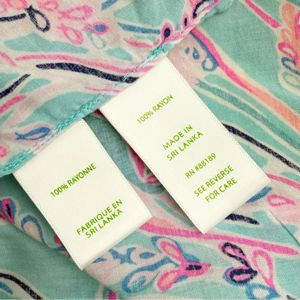 Lilly Pulitzer Winsley Blouse Blue Sz M - Image 7