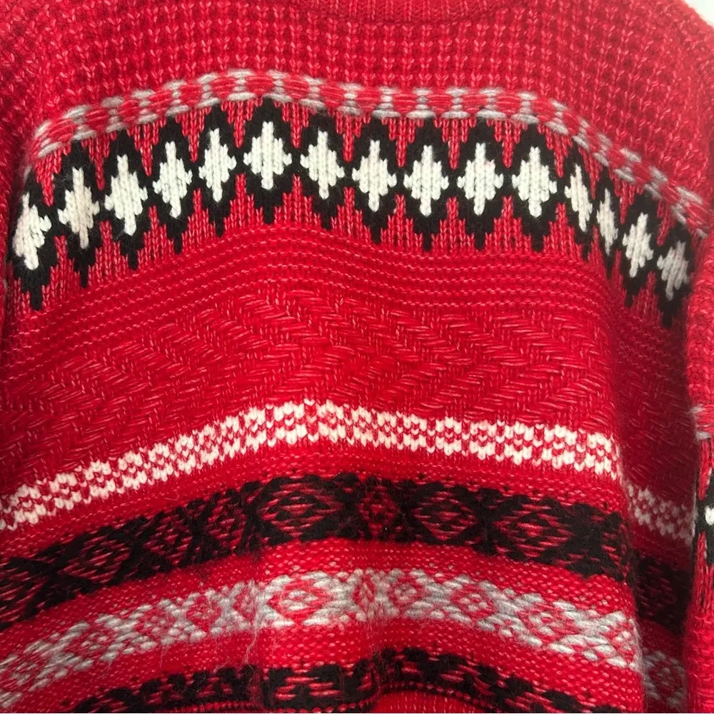 299. Daily Thread cropped, high neck, soft fair isle sweater Red Size M - Image 3